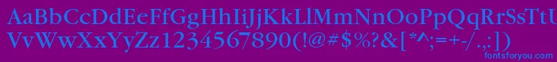 GarfeldNova-Schriftart – Blaue Schriften auf violettem Hintergrund