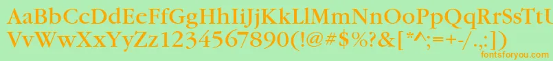 GarfeldNova Font – Orange Fonts on Green Background