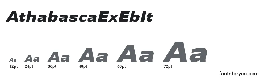 sizes of athabascaexebit font, athabascaexebit sizes