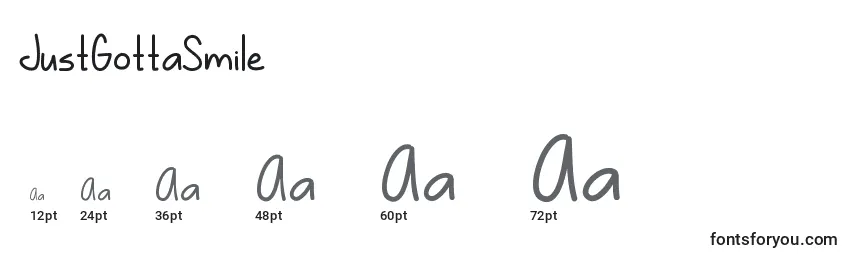 sizes of justgottasmile font, justgottasmile sizes