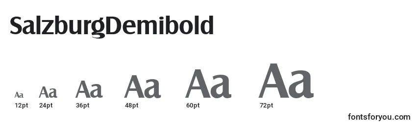 sizes of salzburgdemibold font, salzburgdemibold sizes