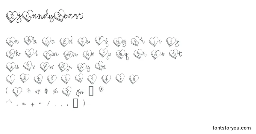 characters of djcandyheart font, letter of djcandyheart font, alphabet of  djcandyheart font