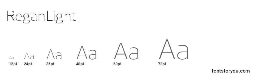 sizes of reganlight font, reganlight sizes