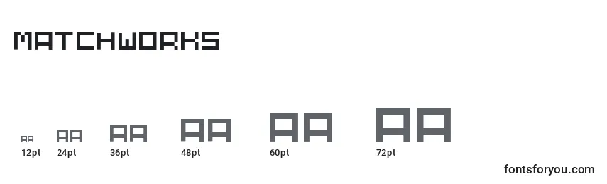 sizes of matchworks font, matchworks sizes