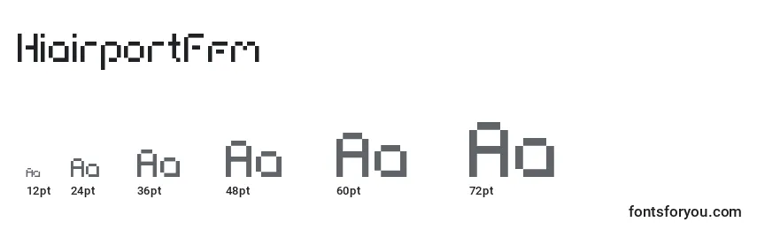 sizes of hiairportffm font, hiairportffm sizes