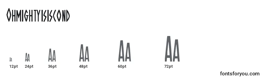sizes of ohmightyisiscond font, ohmightyisiscond sizes