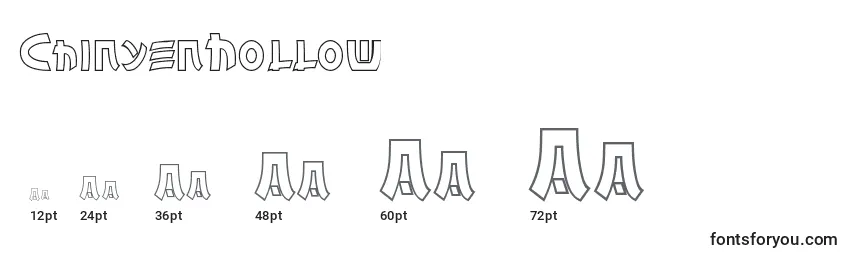 sizes of chinyenhollow font, chinyenhollow sizes