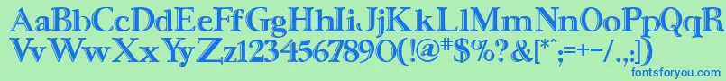 UrsaSerifengraved Font – Blue Fonts on Green Background