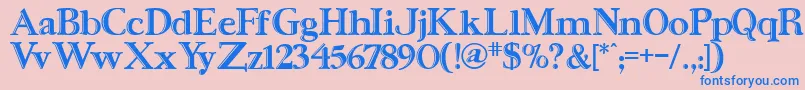 UrsaSerifengraved Font – Blue Fonts on Pink Background
