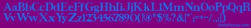 UrsaSerifengraved Font – Blue Fonts on Purple Background