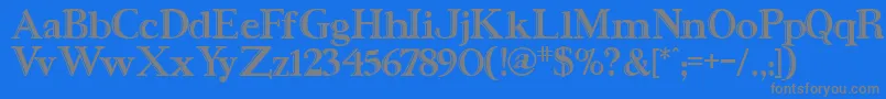 UrsaSerifengraved Font – Gray Fonts on Blue Background