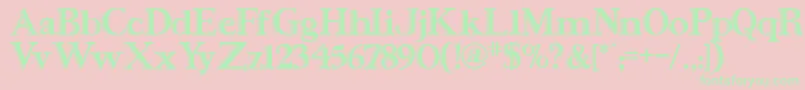 UrsaSerifengraved Font – Green Fonts on Pink Background