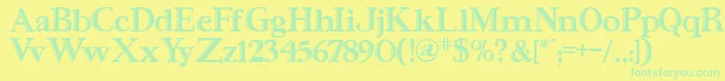 UrsaSerifengraved-Schriftart – Grüne Schriften auf gelbem Hintergrund