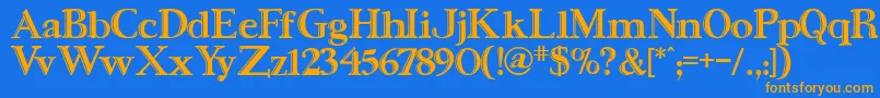 UrsaSerifengraved Font – Orange Fonts on Blue Background