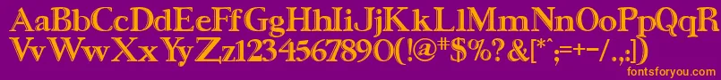 UrsaSerifengraved Font – Orange Fonts on Purple Background