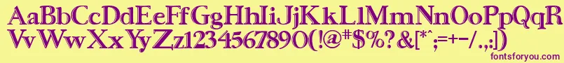 UrsaSerifengraved Font – Purple Fonts on Yellow Background