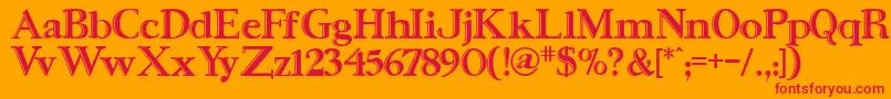 UrsaSerifengraved Font – Red Fonts on Orange Background