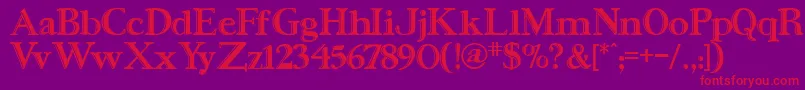 UrsaSerifengraved Font – Red Fonts on Purple Background