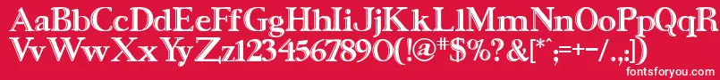 フォントUrsaSerifengraved – 赤い背景に白い文字
