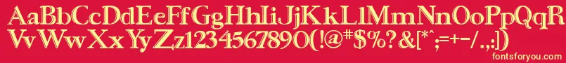 UrsaSerifengraved Font – Yellow Fonts on Red Background