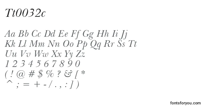 Czcionka Tt0032c – alfabet, cyfry, specjalne znaki