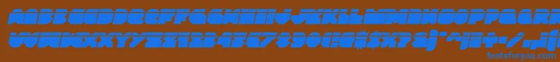 Vxrocketlaserital-Schriftart – Blaue Schriften auf braunem Hintergrund