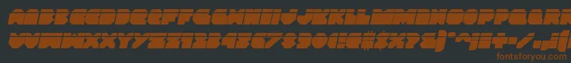 フォントVxrocketlaserital – 黒い背景に茶色のフォント