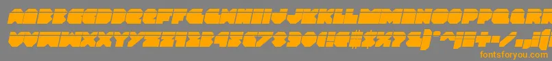 フォントVxrocketlaserital – オレンジの文字は灰色の背景にあります。