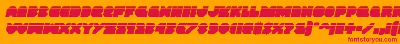 Vxrocketlaserital Font – Red Fonts on Orange Background