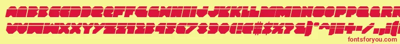 Vxrocketlaserital Font – Red Fonts on Yellow Background