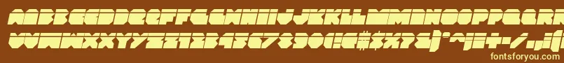 Saiba mais sobre a fonte Vxrocketlaserital Fonte Vxrocketlaserital – fontes amarelas em um fundo marrom