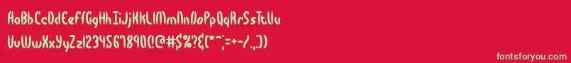 フォントBocumaBrk – 赤い背景に緑の文字