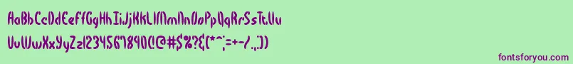 BocumaBrk Font – Purple Fonts on Green Background