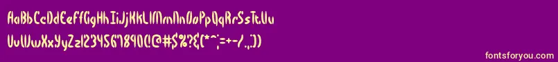 BocumaBrk Font – Yellow Fonts on Purple Background