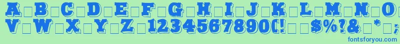 NorthFaceDisplayCapsSsi Font – Blue Fonts on Green Background