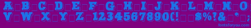 Шрифт NorthFaceDisplayCapsSsi – синие шрифты на фиолетовом фоне