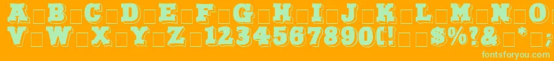 NorthFaceDisplayCapsSsi Font – Green Fonts on Orange Background