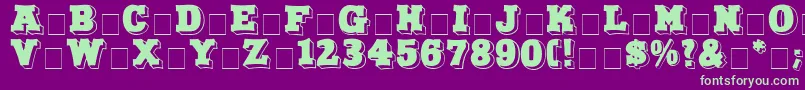 フォントNorthFaceDisplayCapsSsi – 紫の背景に緑のフォント
