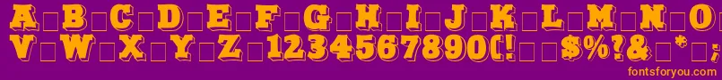 NorthFaceDisplayCapsSsi Font – Orange Fonts on Purple Background