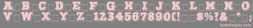 NorthFaceDisplayCapsSsi-fontti – vaaleanpunaiset fontit harmaalla taustalla