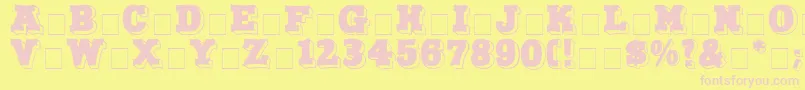NorthFaceDisplayCapsSsi Font – Pink Fonts on Yellow Background
