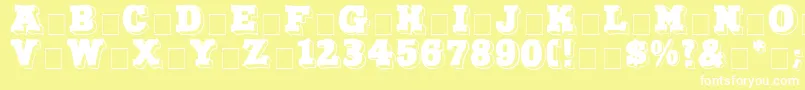 フォントNorthFaceDisplayCapsSsi – 黄色い背景に白い文字