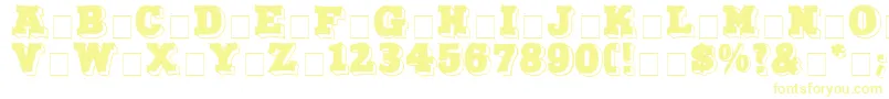 フォントNorthFaceDisplayCapsSsi – 白い背景に黄色の文字