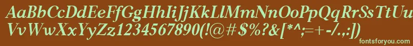 CarniolaBolditalic Font – Green Fonts on Brown Background