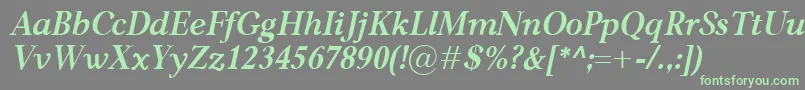 CarniolaBolditalic Font – Green Fonts on Gray Background