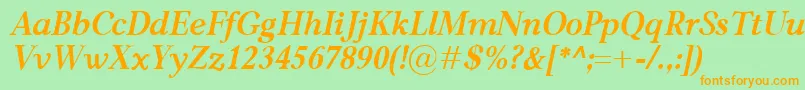 CarniolaBolditalic Font – Orange Fonts on Green Background