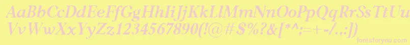フォントCarniolaBolditalic – ピンクのフォント、黄色の背景