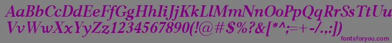 CarniolaBolditalic-Schriftart – Violette Schriften auf grauem Hintergrund