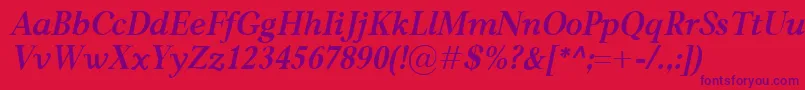 CarniolaBolditalic Font – Purple Fonts on Red Background