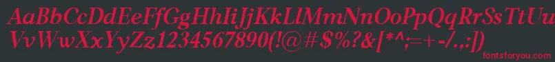 CarniolaBolditalic Font – Red Fonts on Black Background